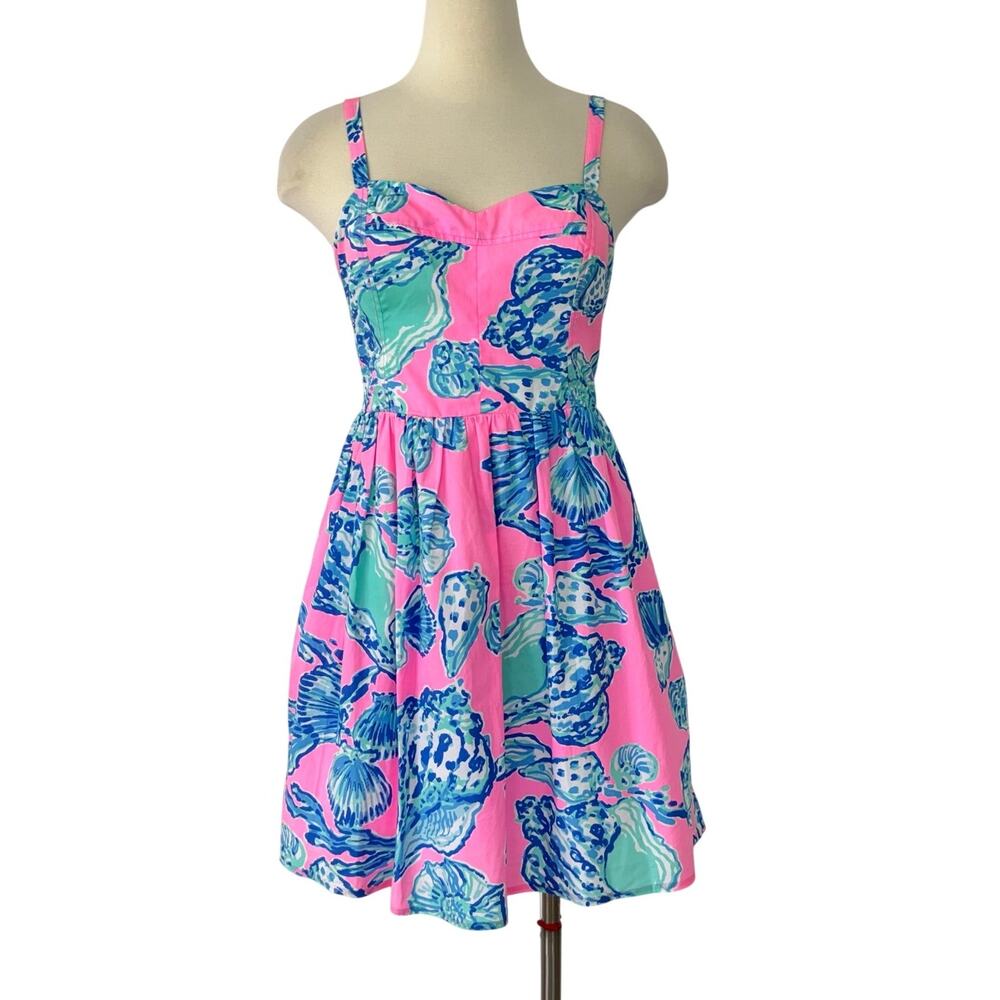 Lilly Pulitzer Ardeleigh Fit & Flare Mini Dress in Pink Pout Barefoot Princess 8